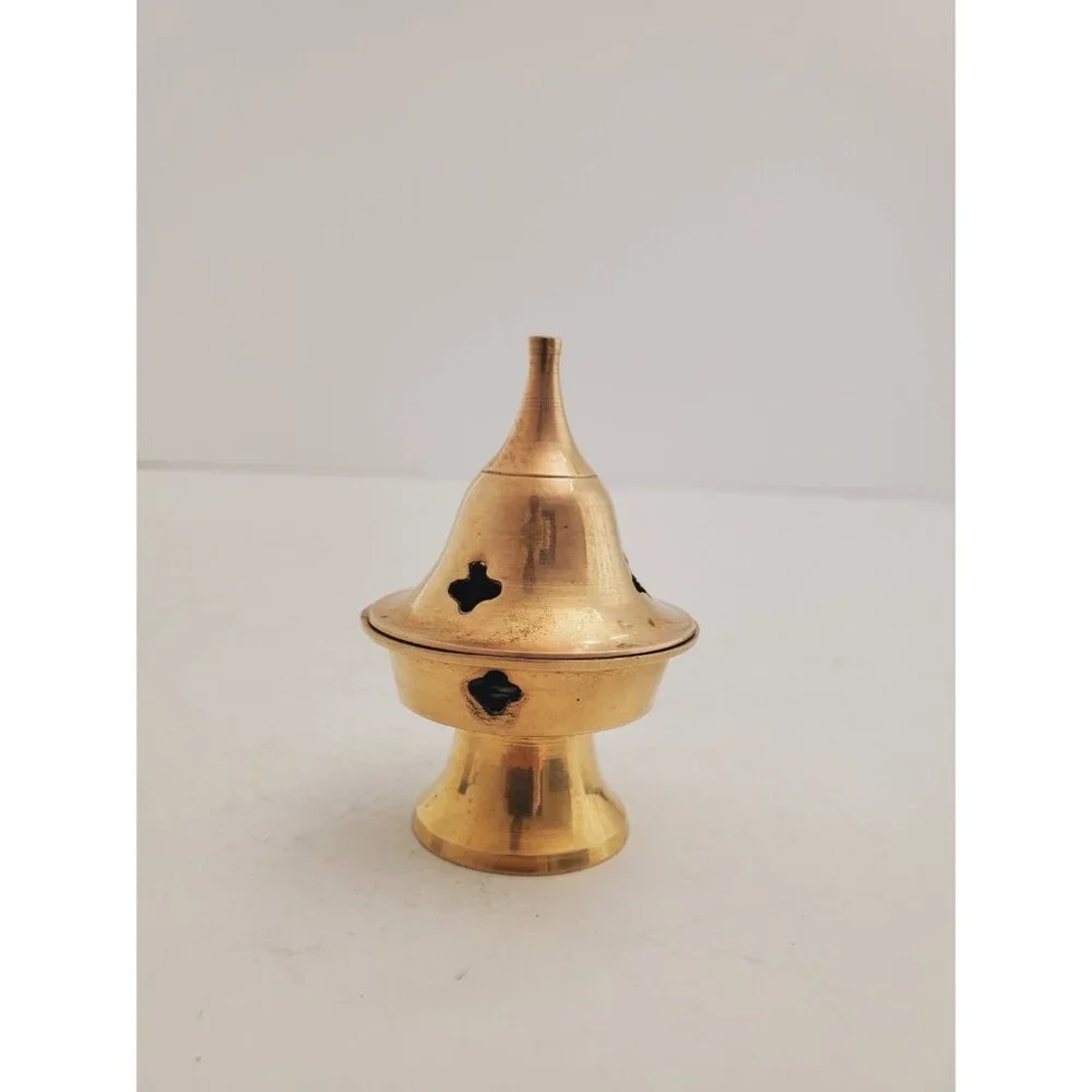 Vintage Brass Stick/Cone Incense Burner small burner with lid, made in i… - Picture 2 of 10